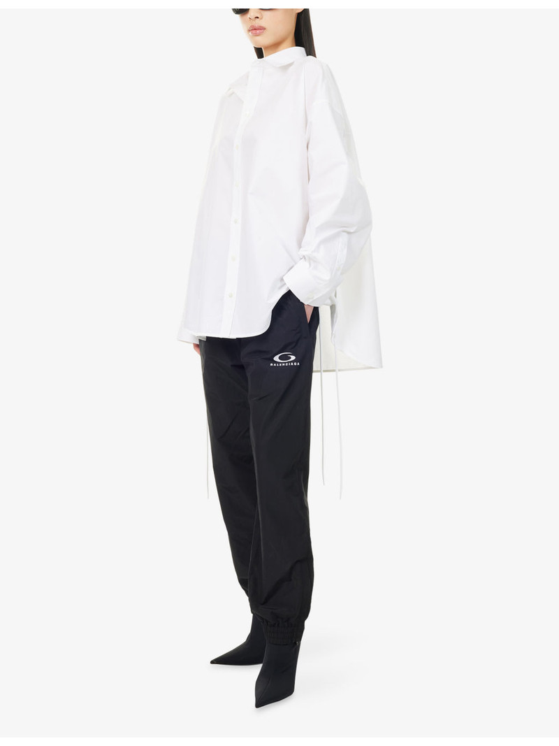 BALENCIAGA Logo-Embroidered Cotton-Blend Tracksuit Bottoms outlook