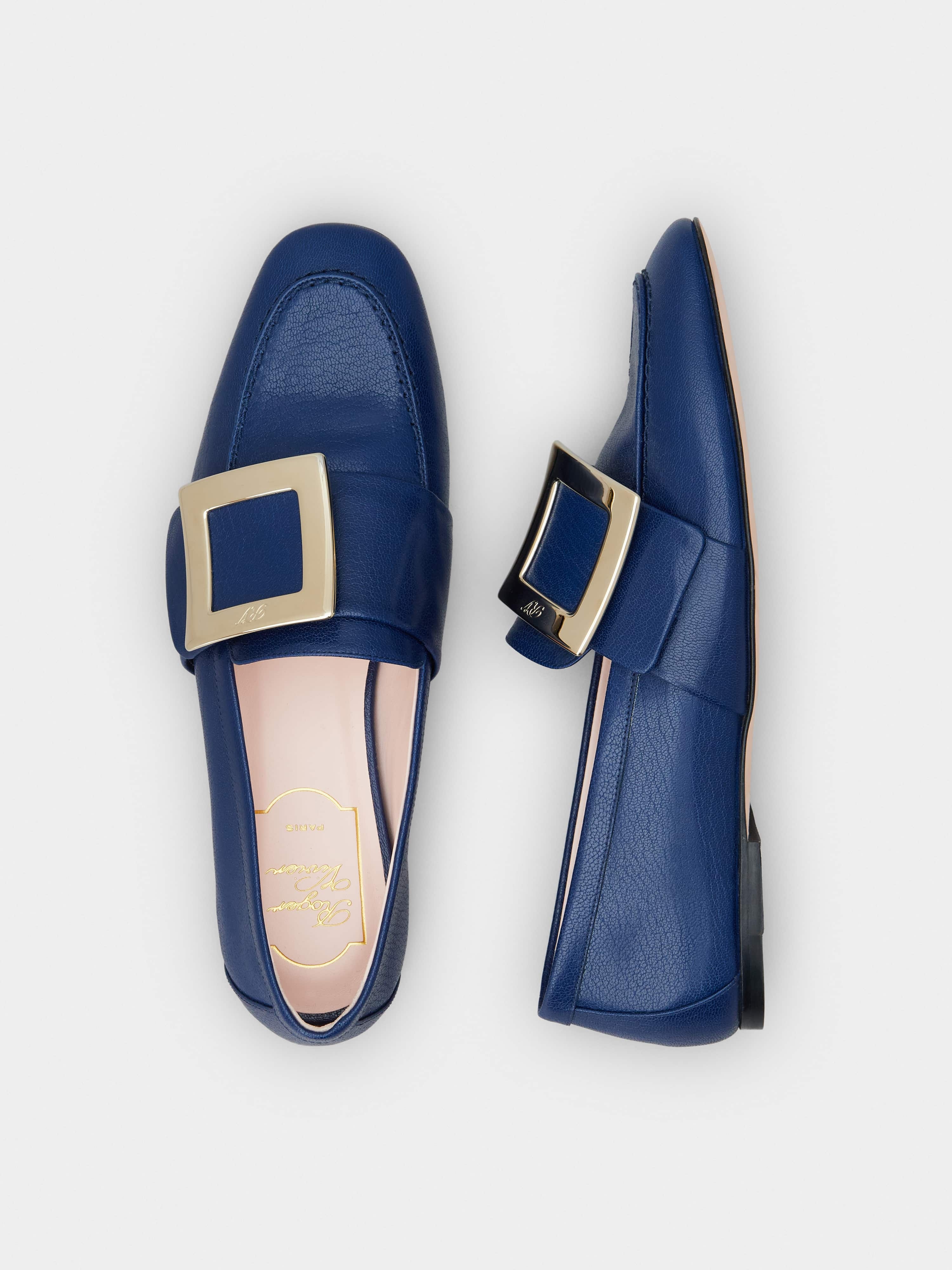 Soft Metal Buckle Loafers in Leather - 4