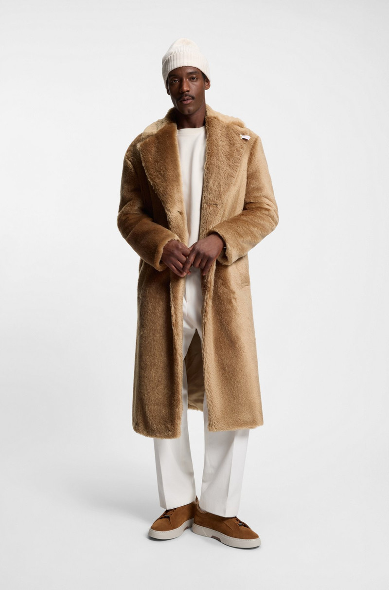 BOSS BOSS X STEIFF COAT IN TEXTURED WOOL AND COTTON outlook