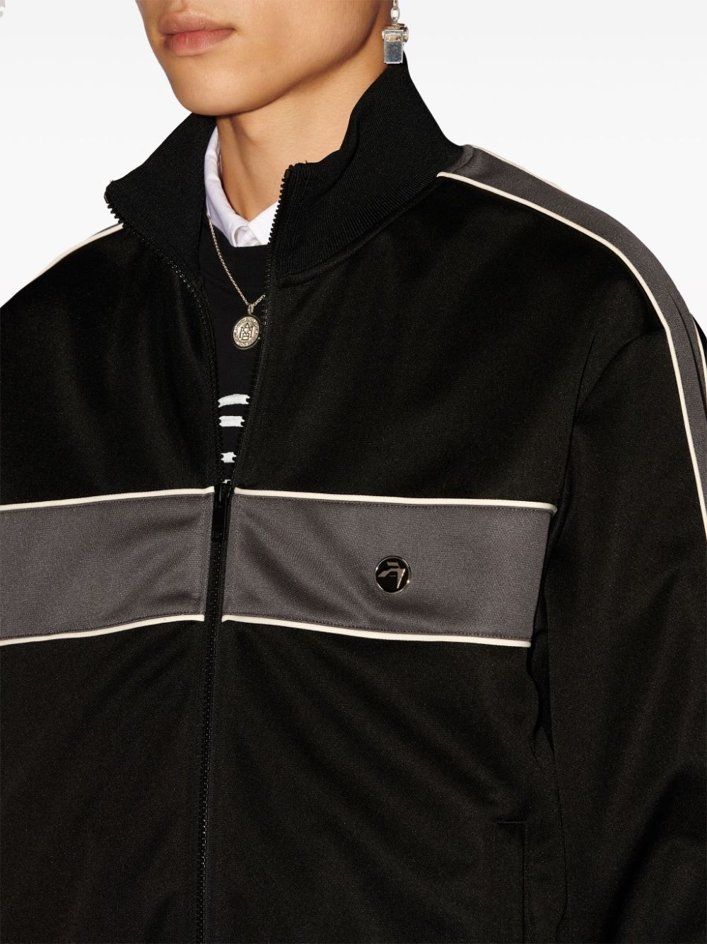 high-neck striped track jacket - 6