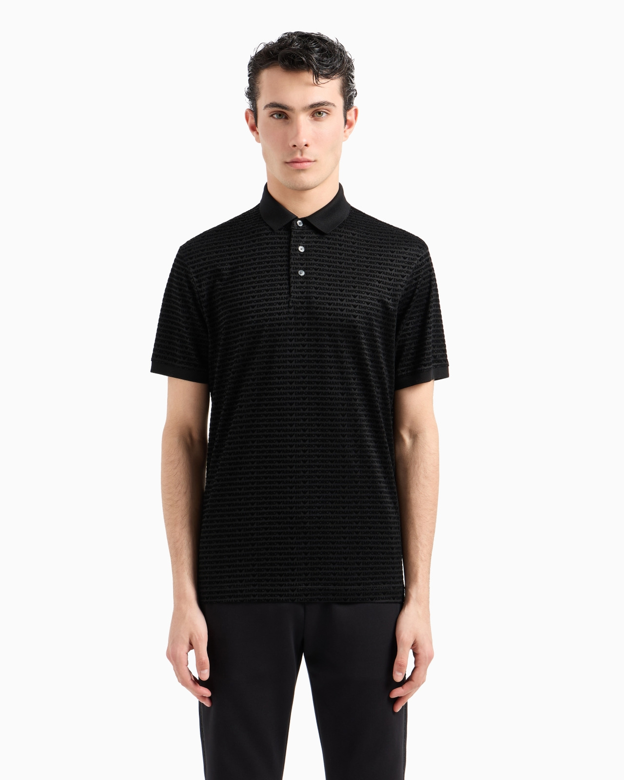 ASV Lyocell-blend jersey polo shirt with flocked lettering all over - 2