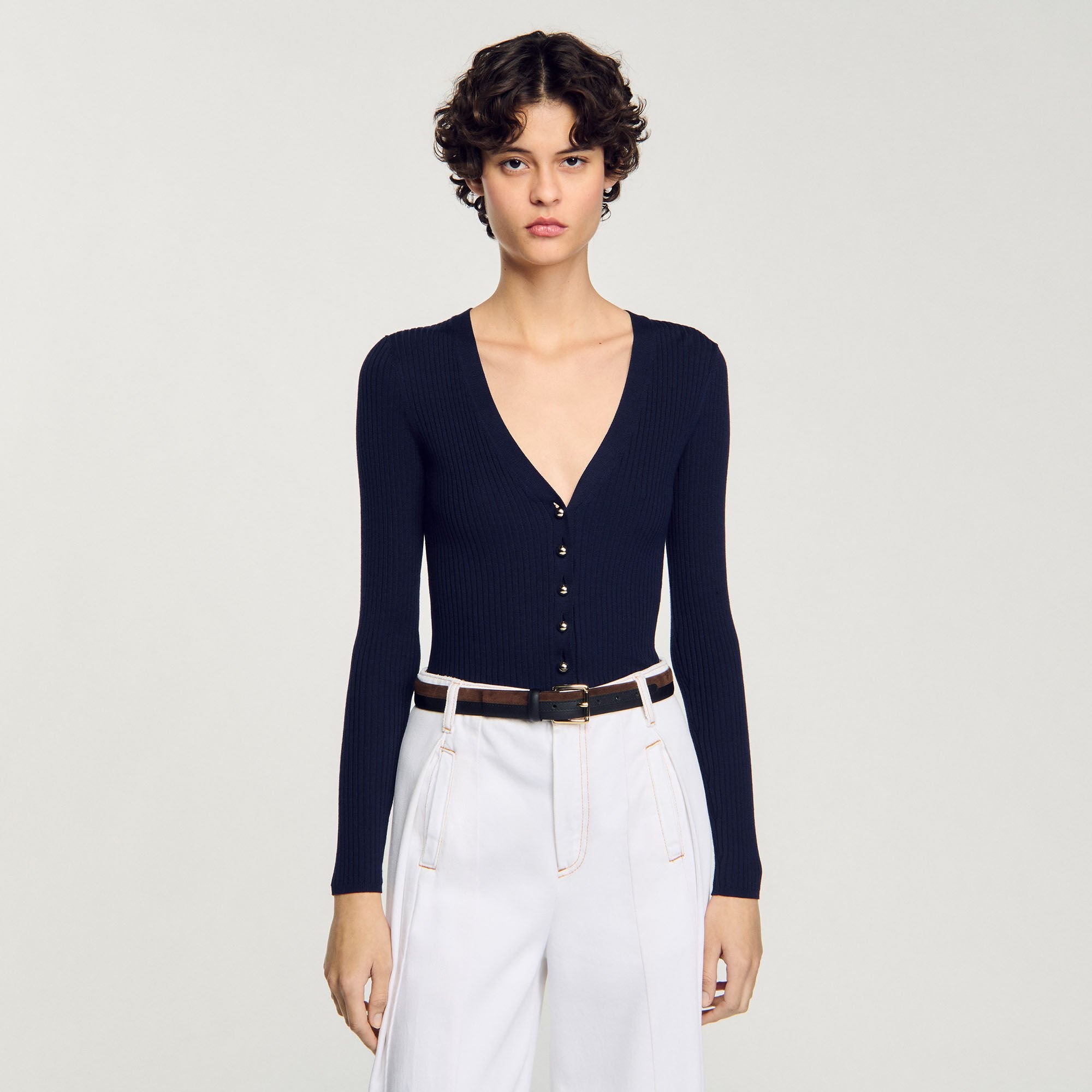 RIB KNIT CARDIGAN - 4