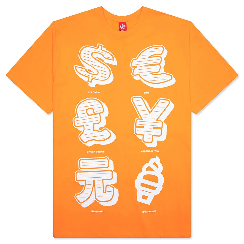 CURRENCY S/S TEE - BRIGHT MARIGOLD - 1