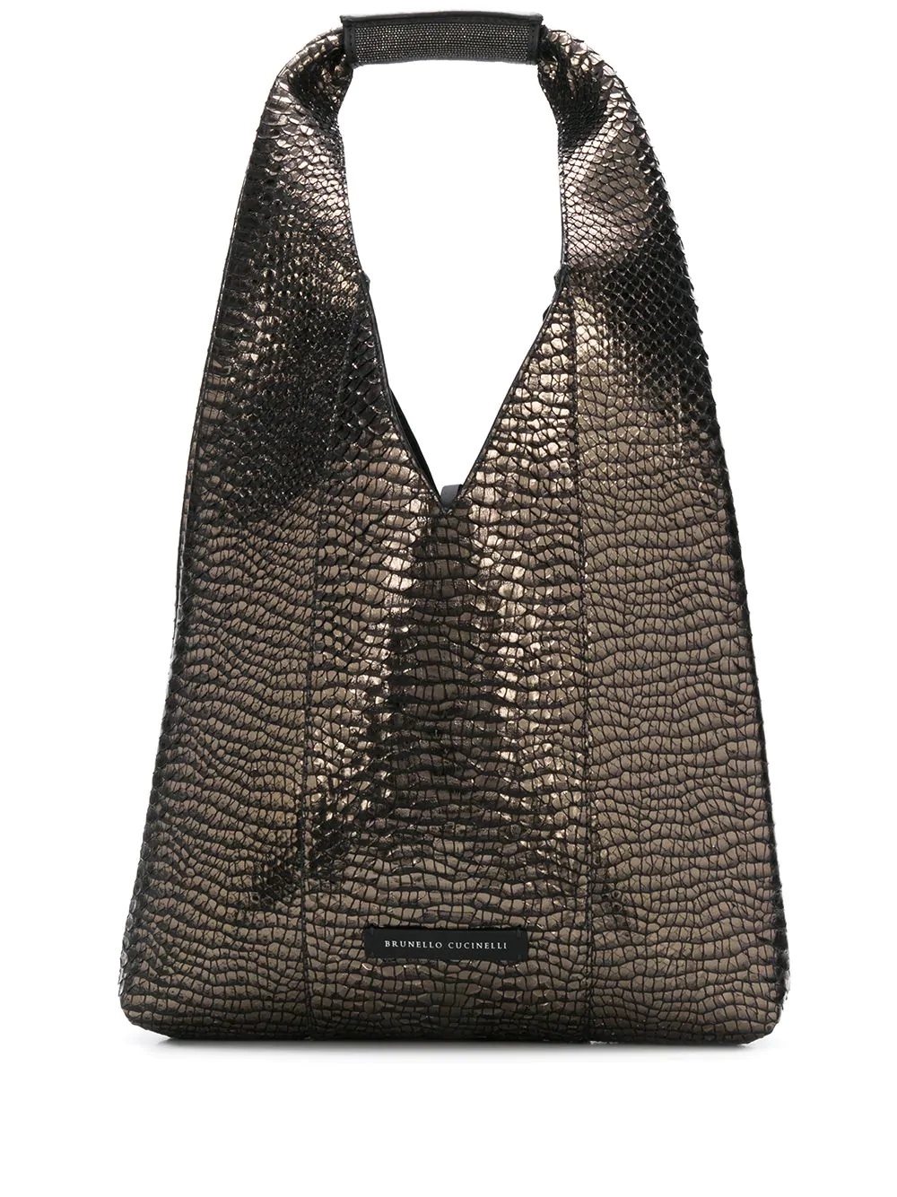 crocodile-effect hobo bag - 1