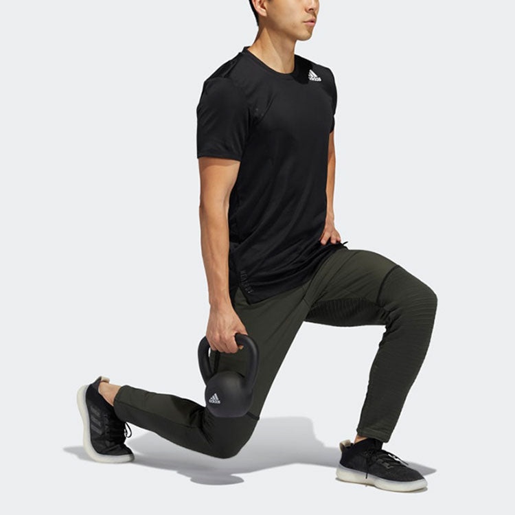 adidas Solid Color Training Sports Short Sleeve Black GL7305 - 3