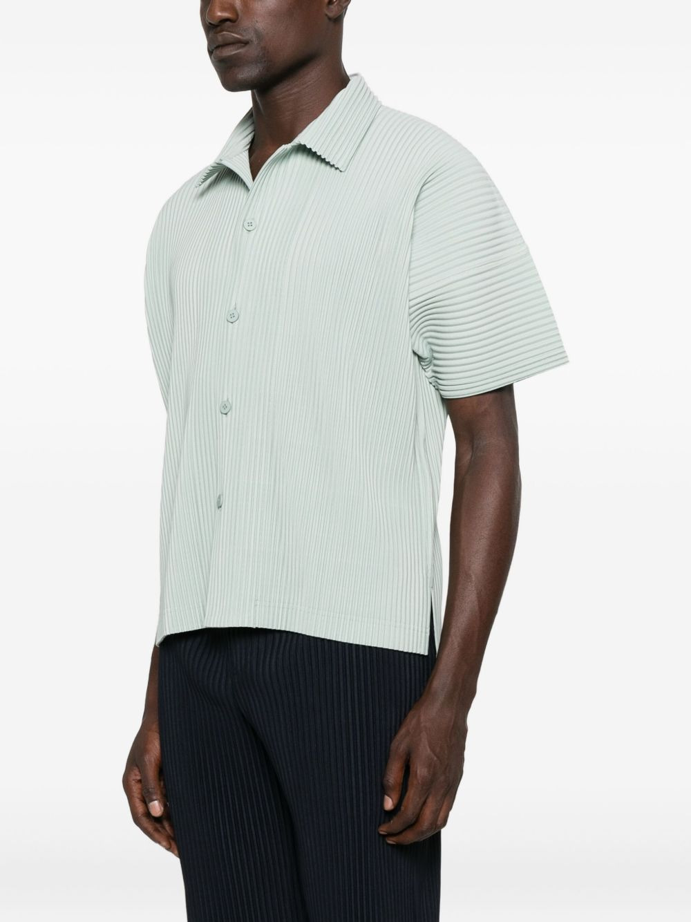 pleated short-sleeve shirt - 3