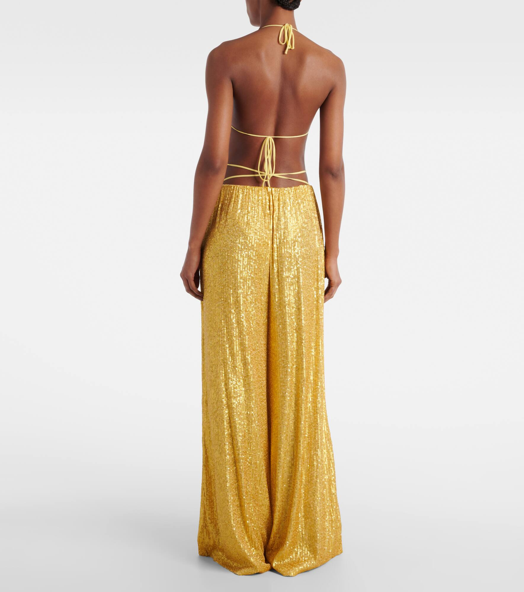 High-rise sequined wide-leg pants - 3
