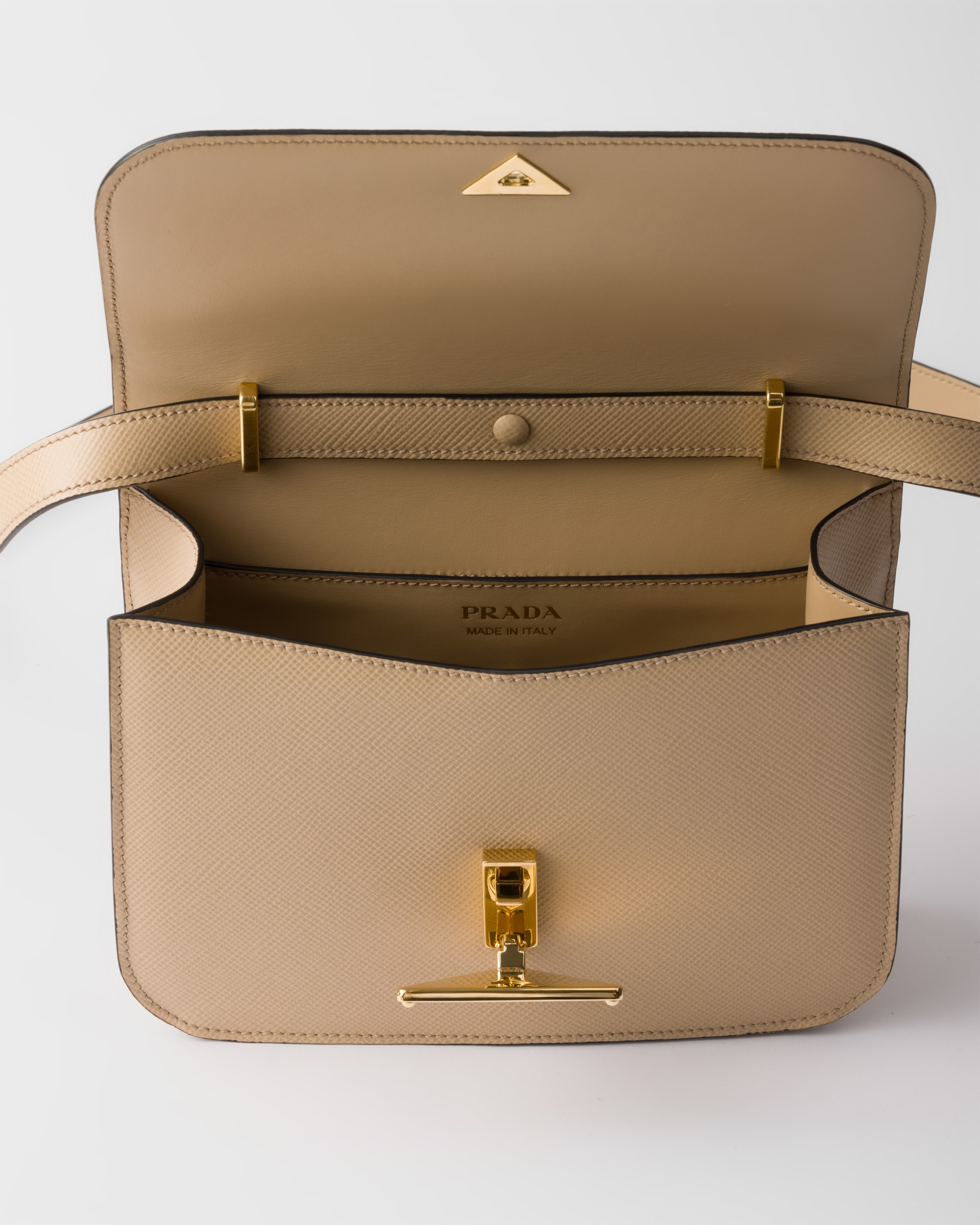 Saffiano leather flap shoulder bag - 4