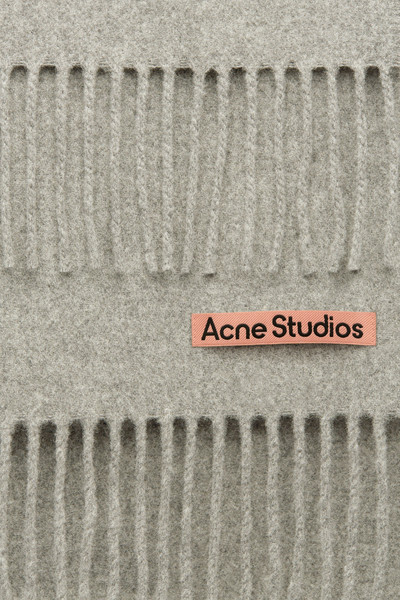 Acne Studios Narrow wool scarf light grey melange outlook