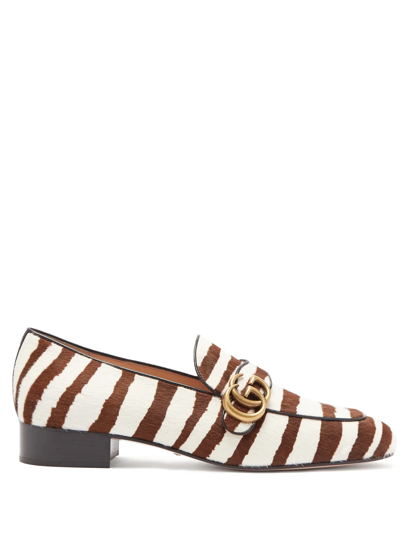 Marmont GG zebra-stripe calf-hair loafers - 1