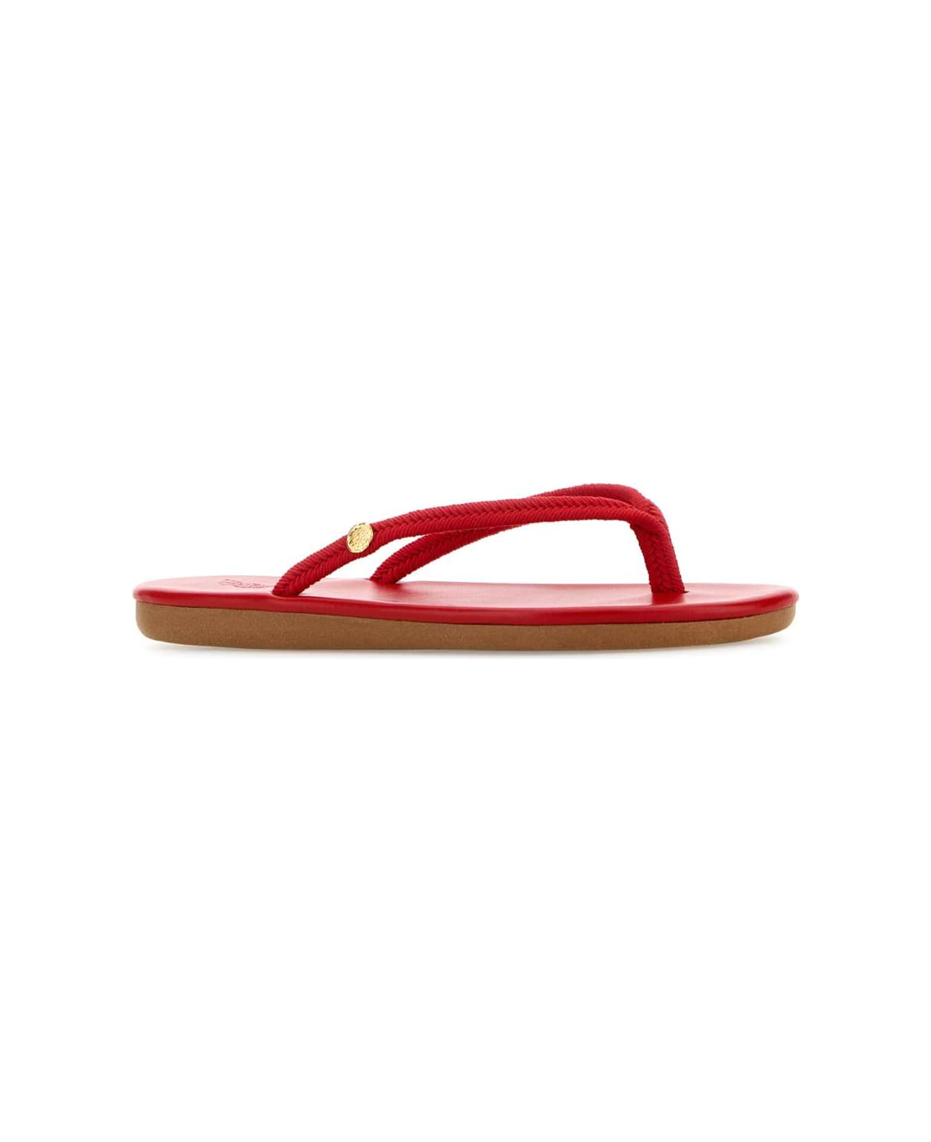 Red Fabric Saionara Thong Slippers - 2