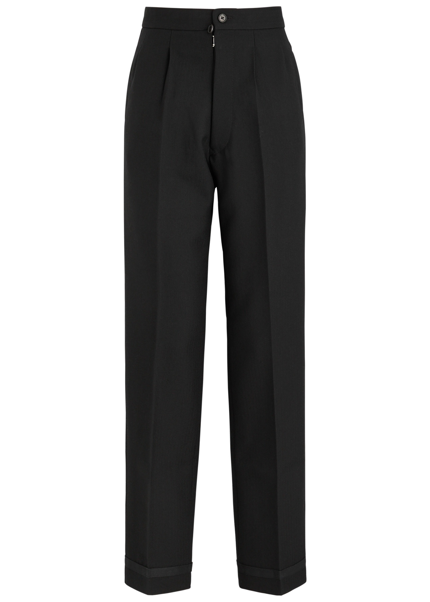 Herringbone wool trousers - 1