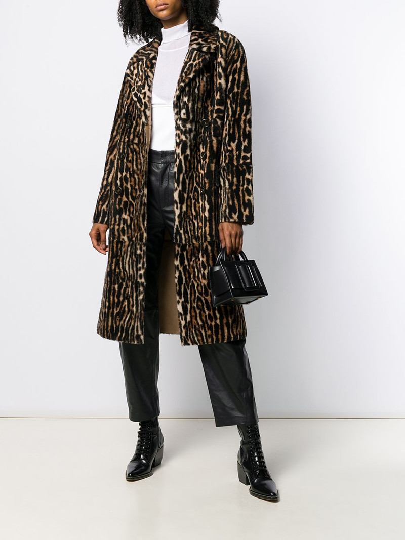 Yves Salomon ocelot print coat outlook