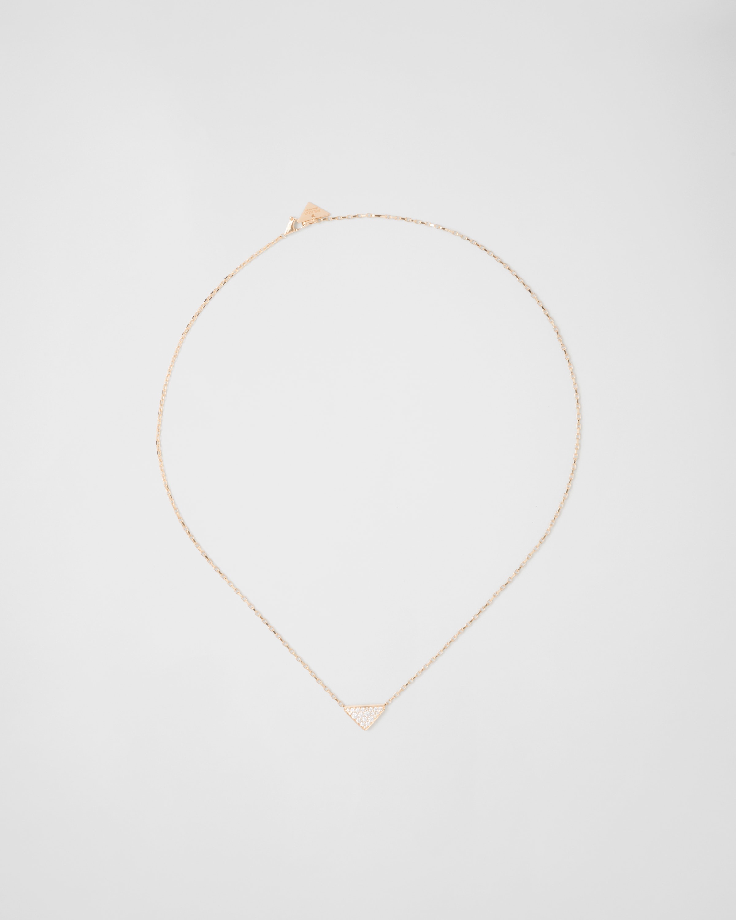 Eternal Gold micro triangle pendant necklace in yellow gold and diamonds - 1