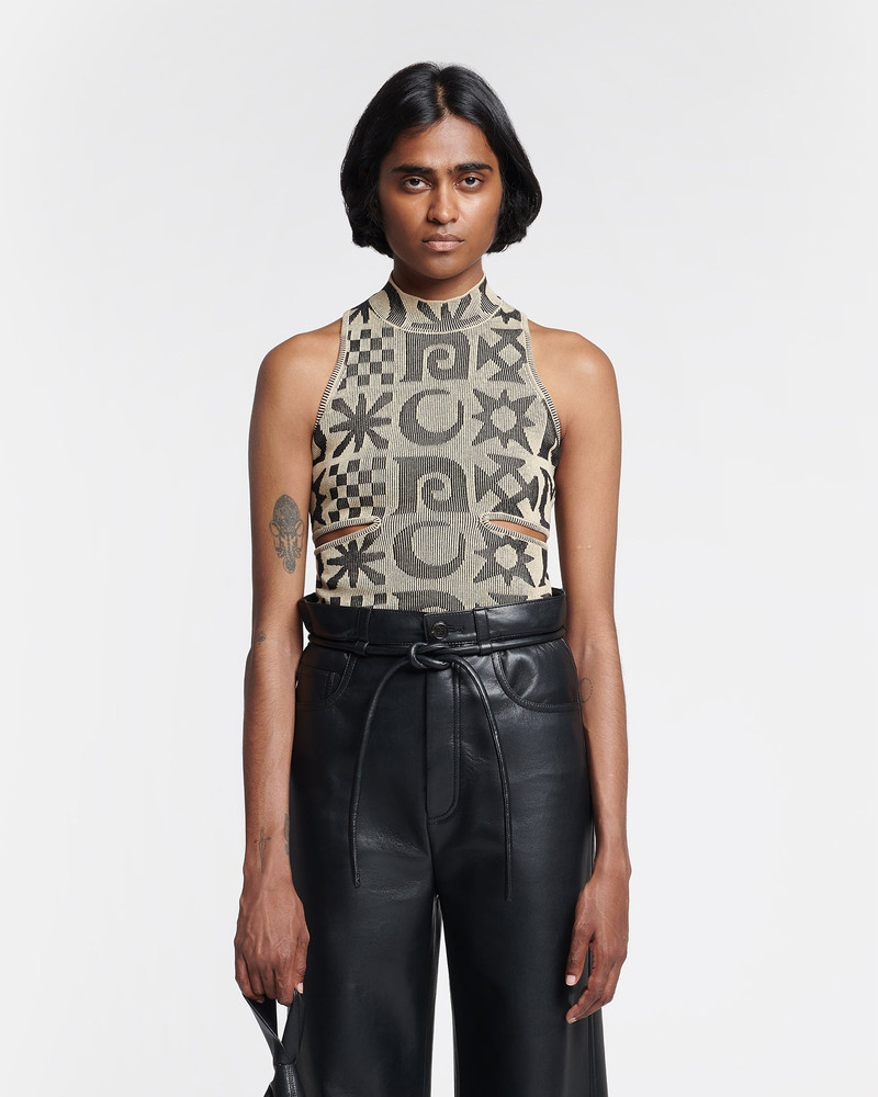 Nanushka Rib-Jacquard Top outlook