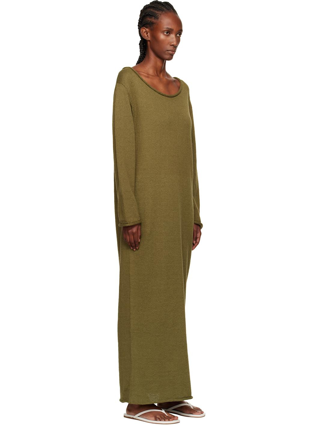 Green Nora Lite Oversized LS Maxi Dress - 2