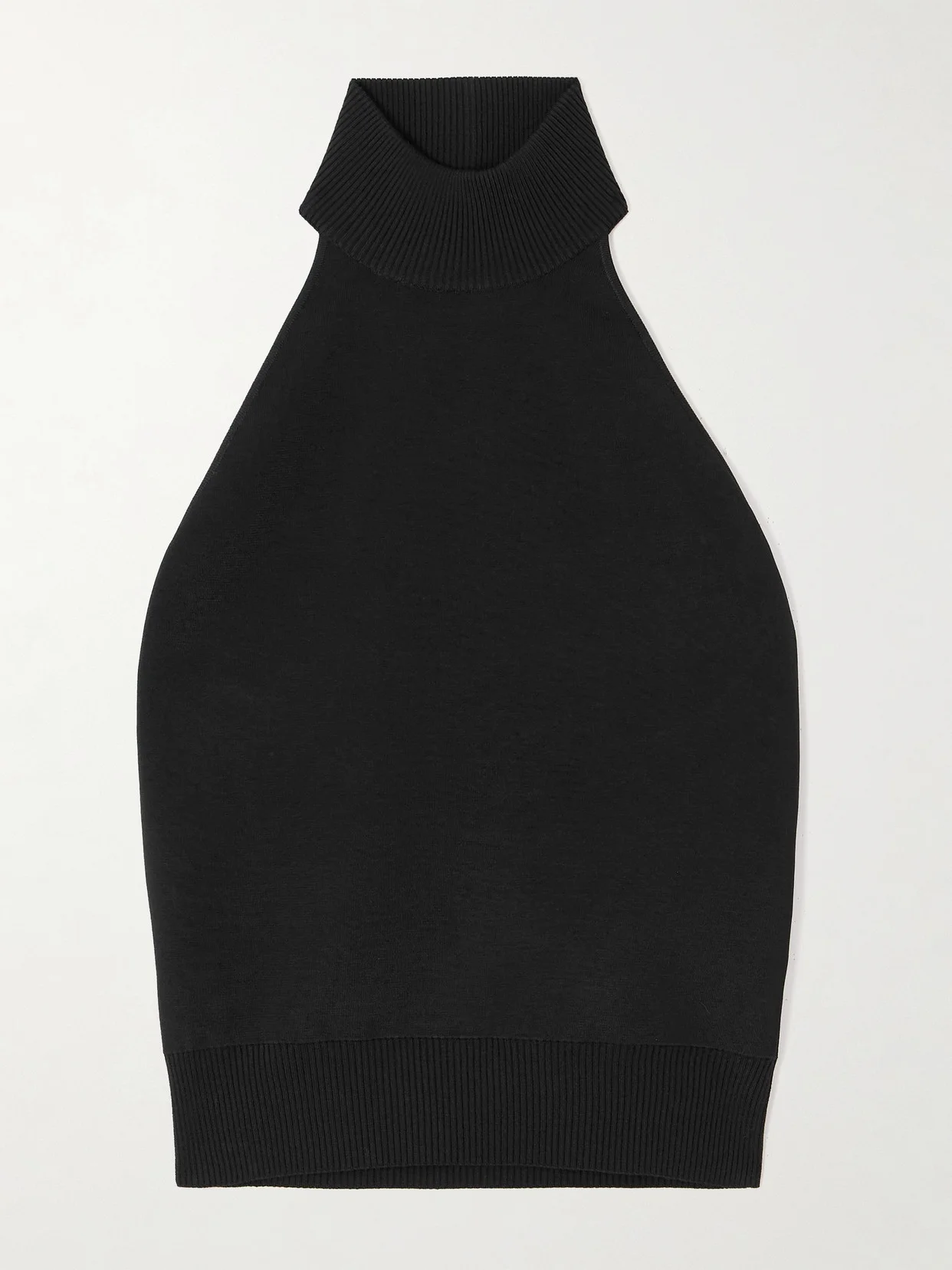 Cropped Jersey Halterneck Top - 1