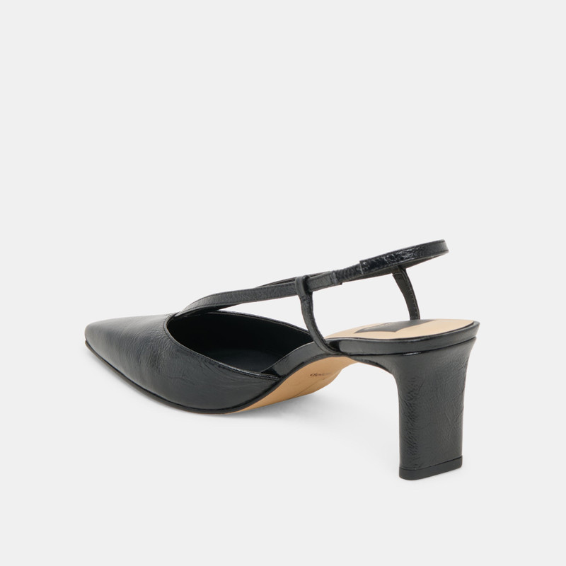 GINAY HEELS BLACK LEATHER 7