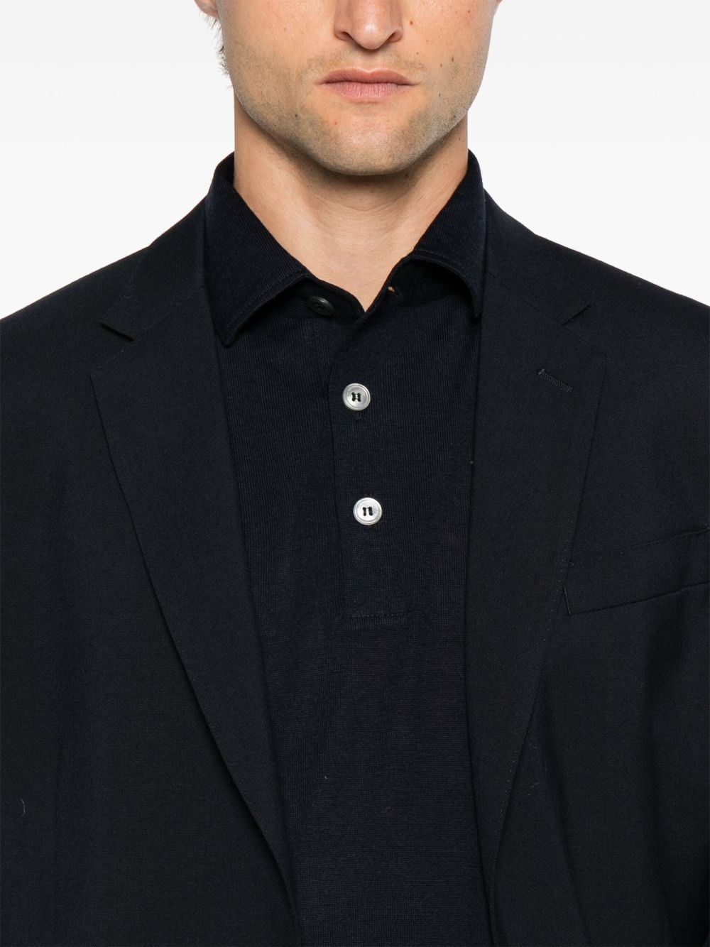 fine-knit polo top - 5