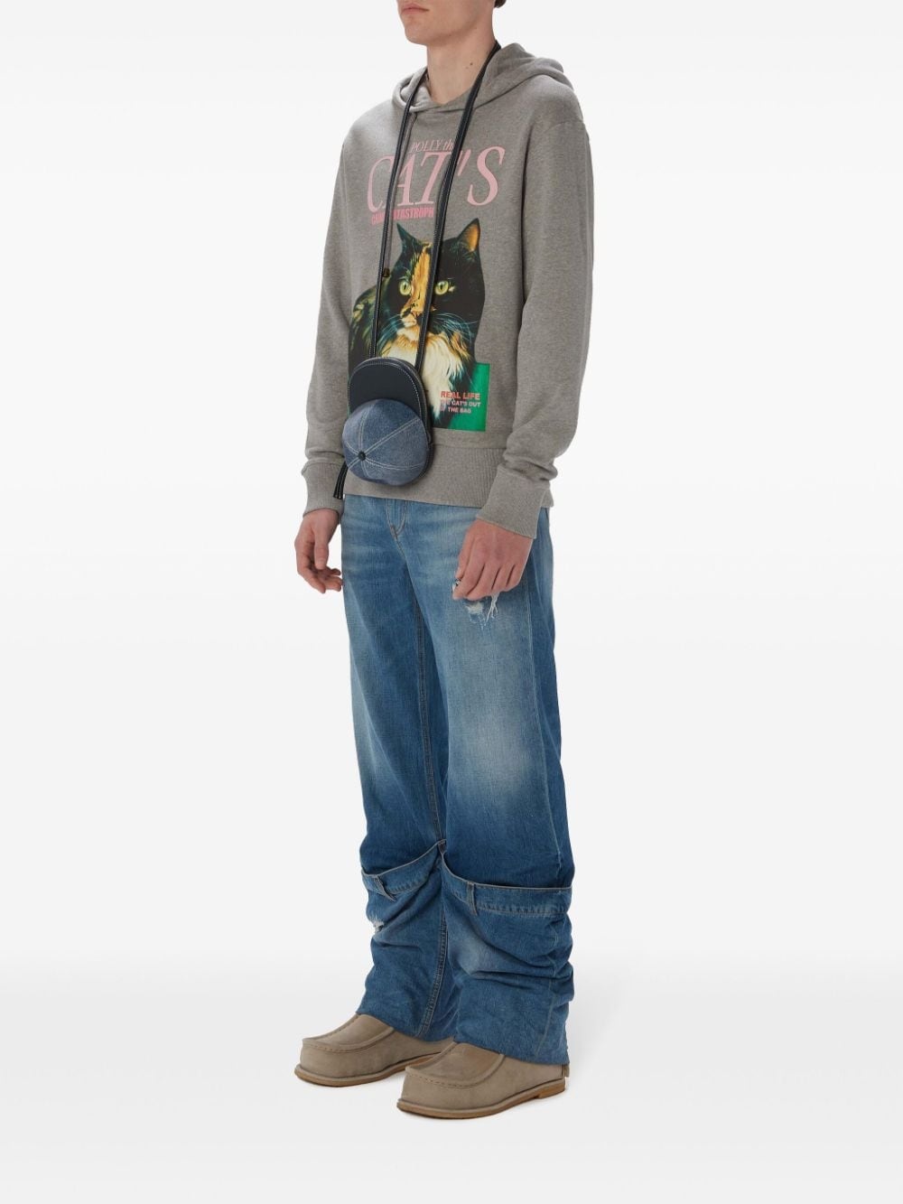 JW ANDERSON｜HOOD/ZIP-UP (Cat-print organic cotton hoodi JW Anderson Cat-print organic cotton hoodie | farfetch