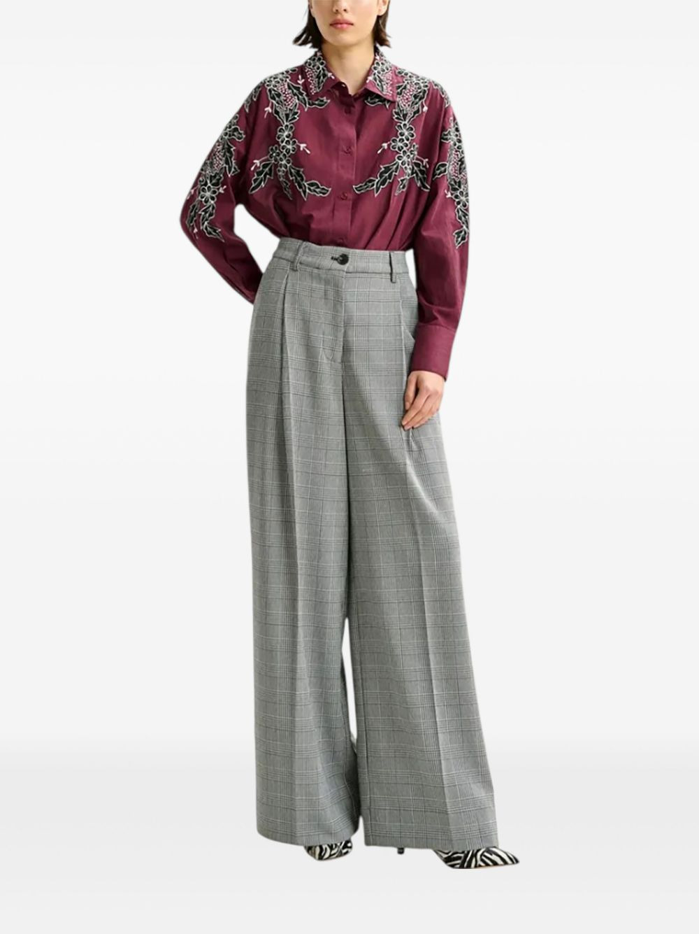 check-pattern trousers - 2