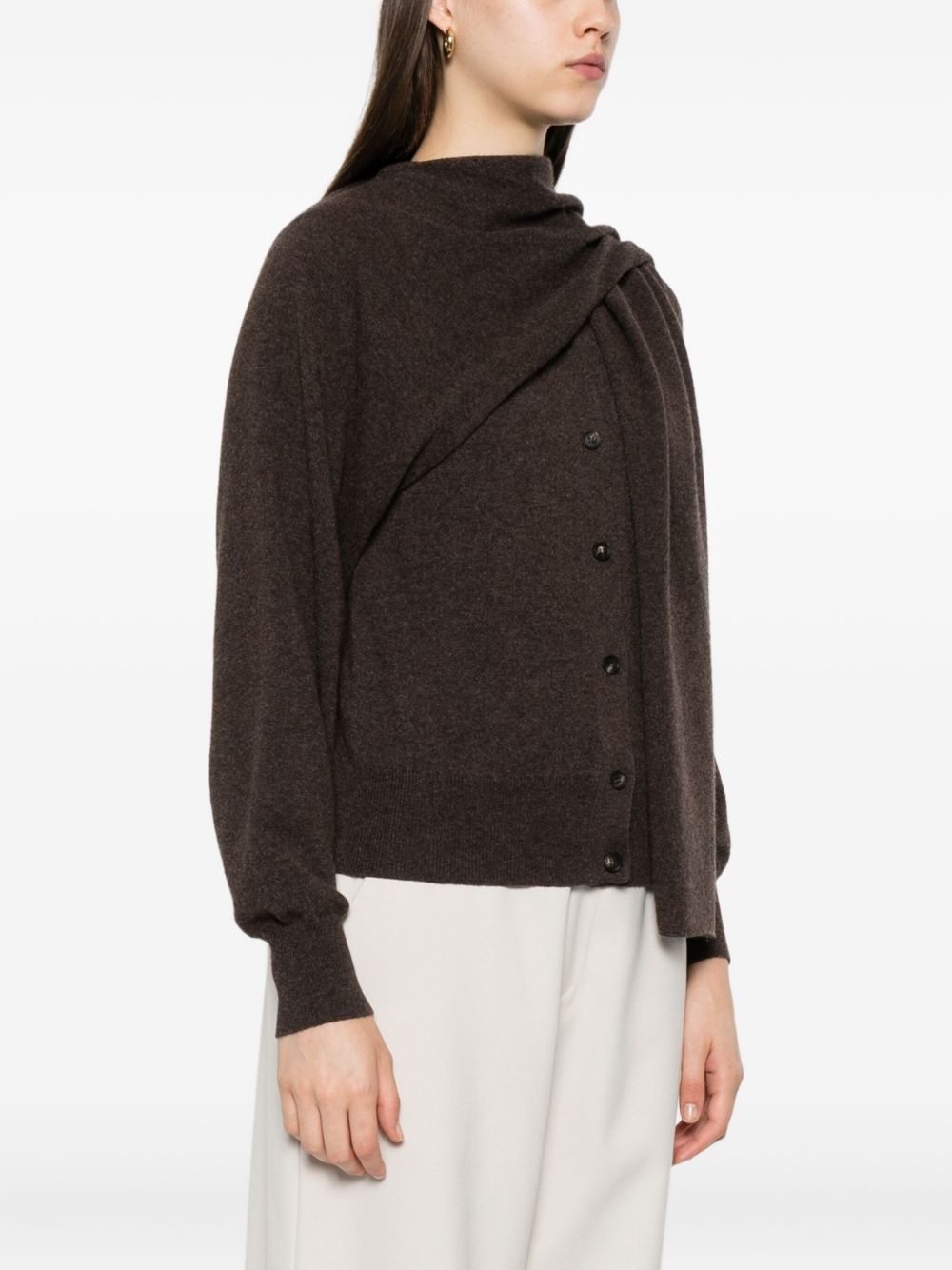 asymmetric button-up cardigan - 3