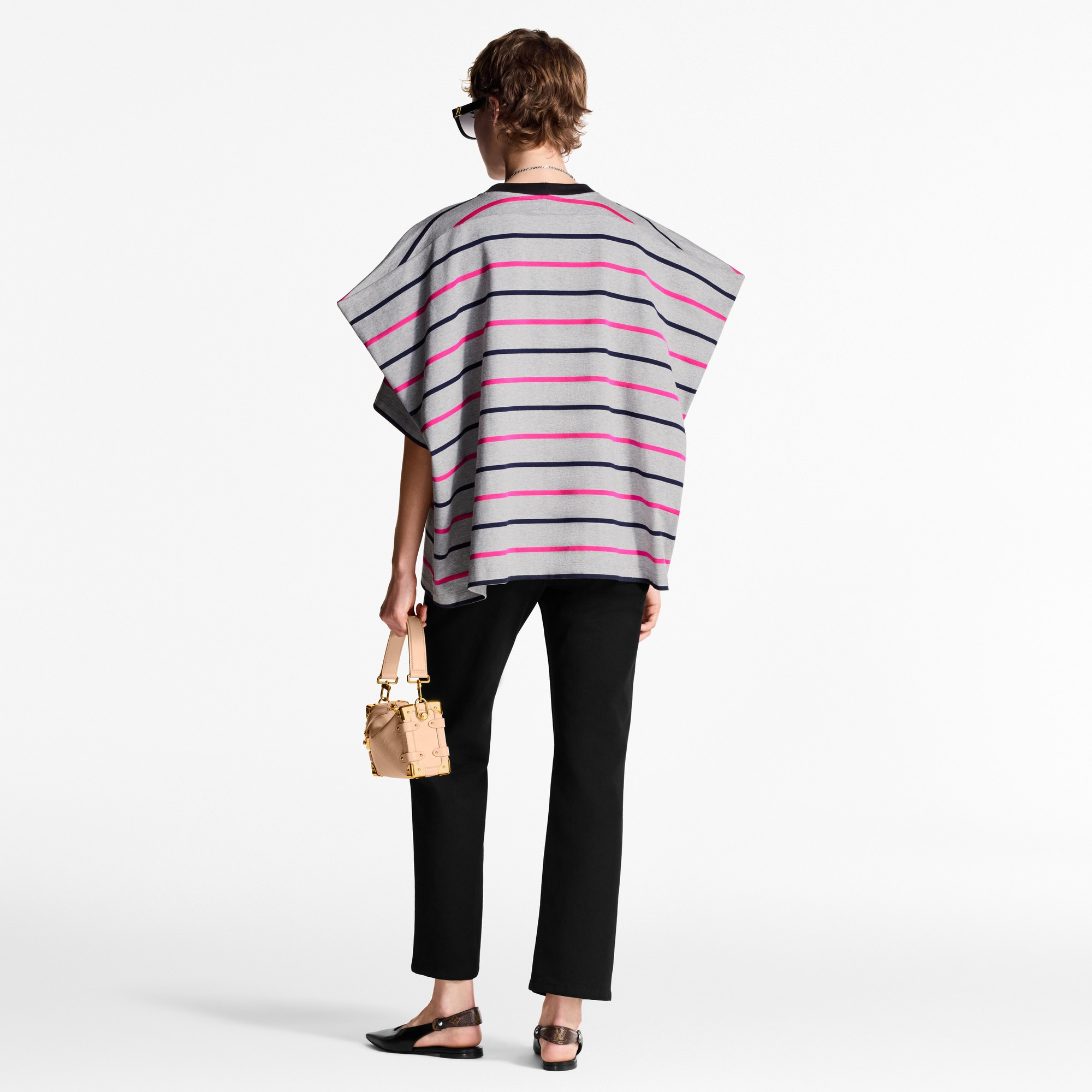 Striped Boxy Shoulder T-Shirt - 3