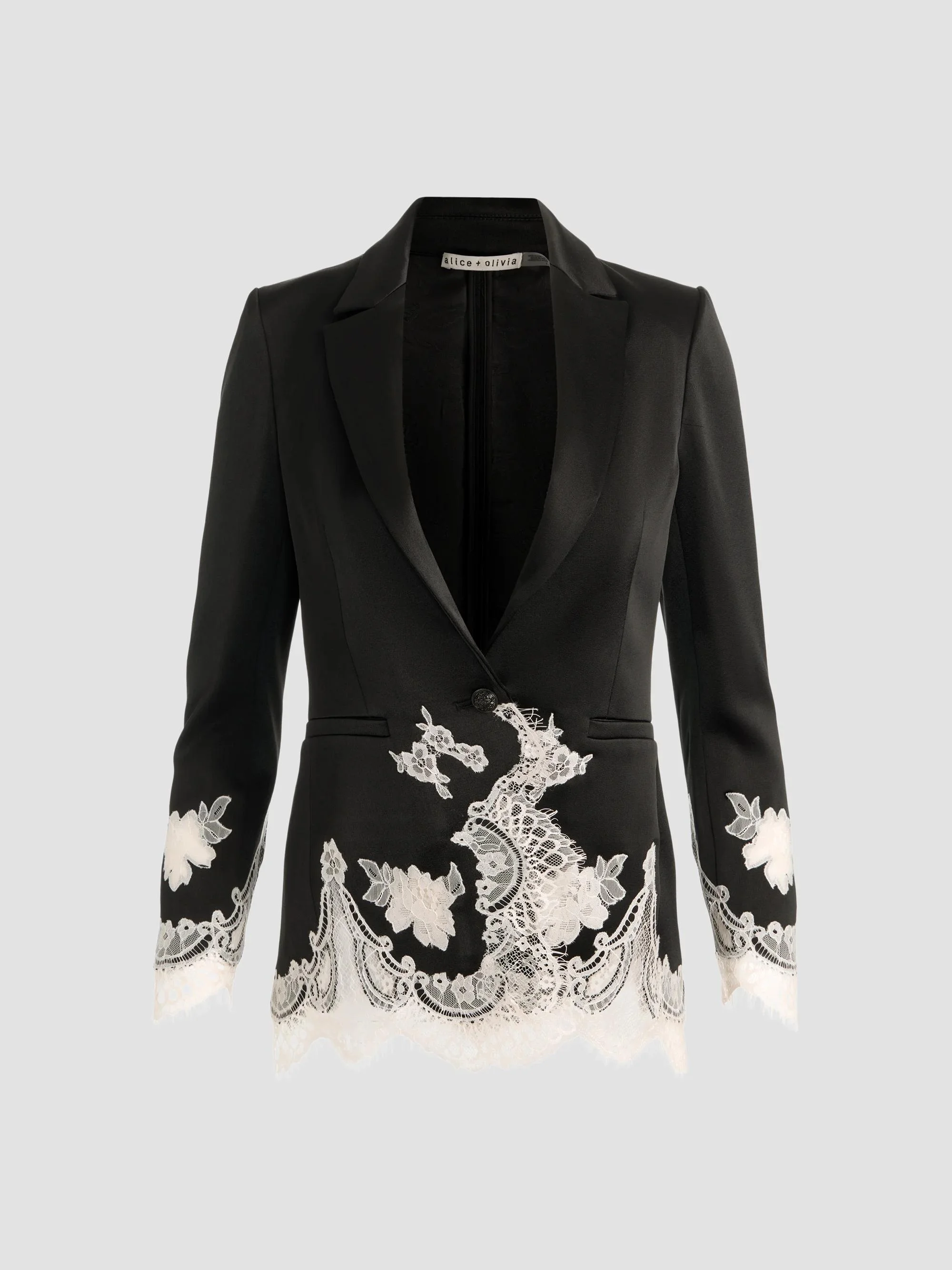 Women's Breann Floral-Embroidered Blazer - Black Chino - 1