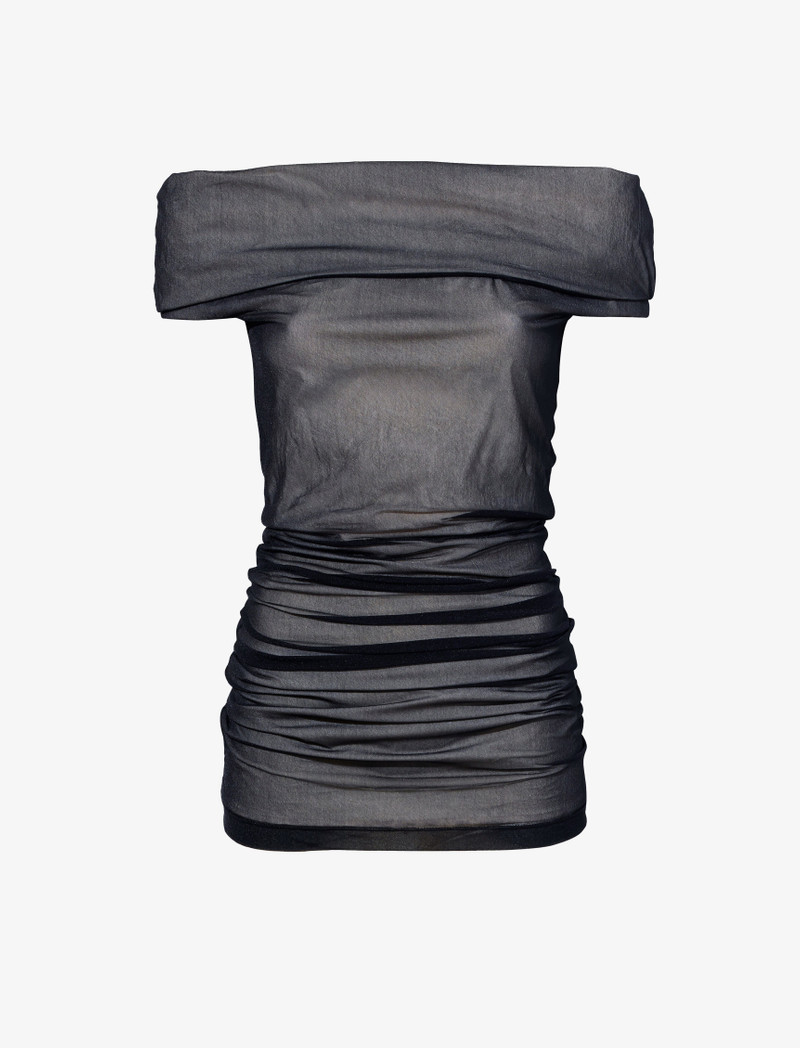 Allegra Off The Shoulder Top in Silk Nylon 1