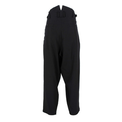 Yohji Yamamoto Wrinkle wool gabardine suspenders pants / BLK outlook