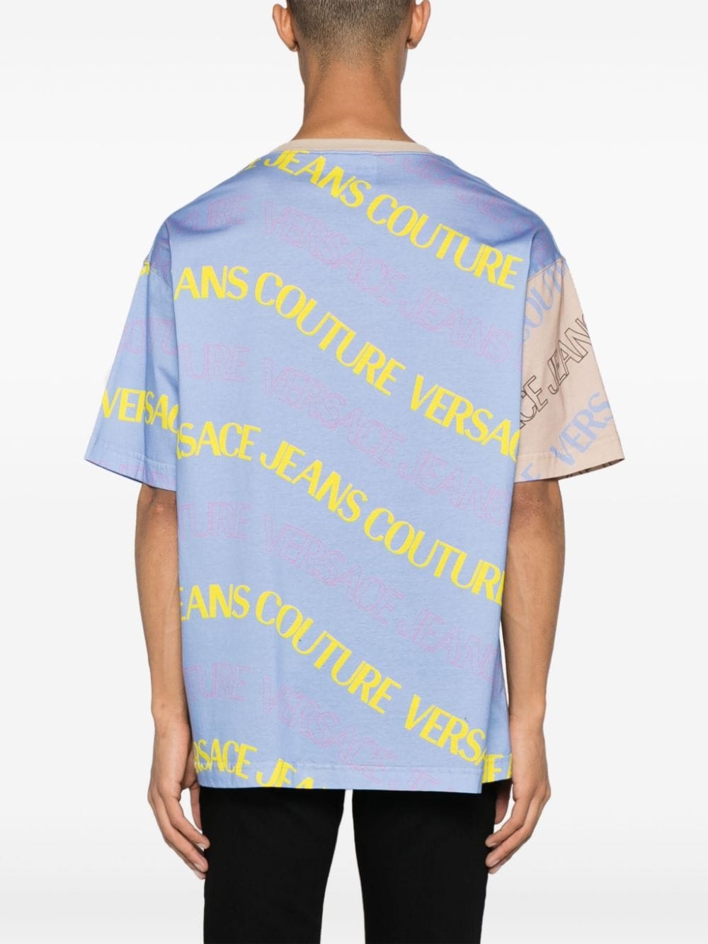 logo-print colour-block T-shirt - 4