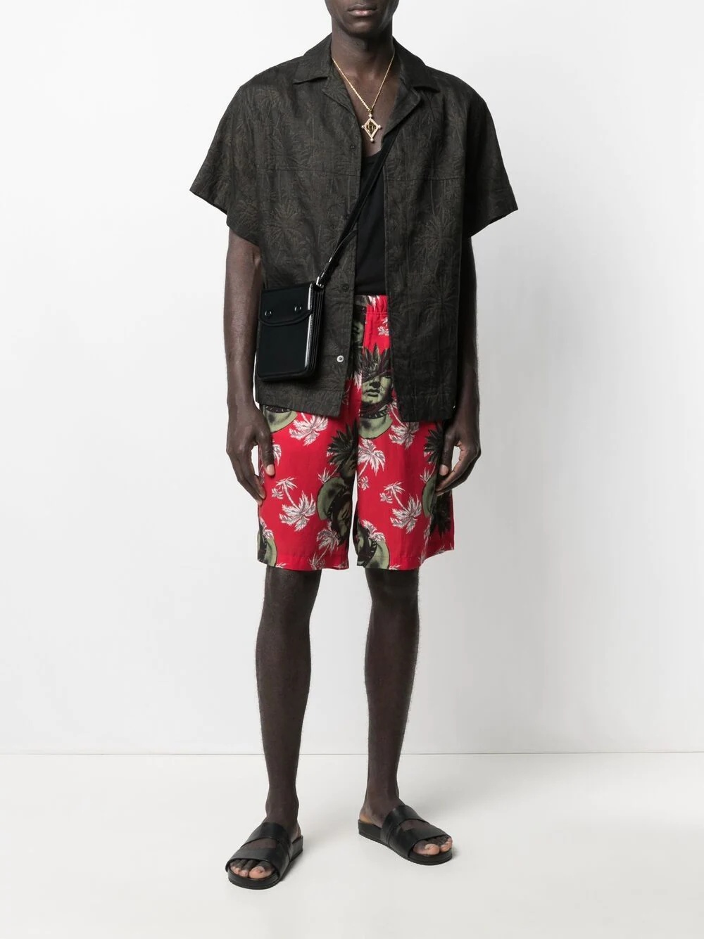 graphic-print track shorts - 2