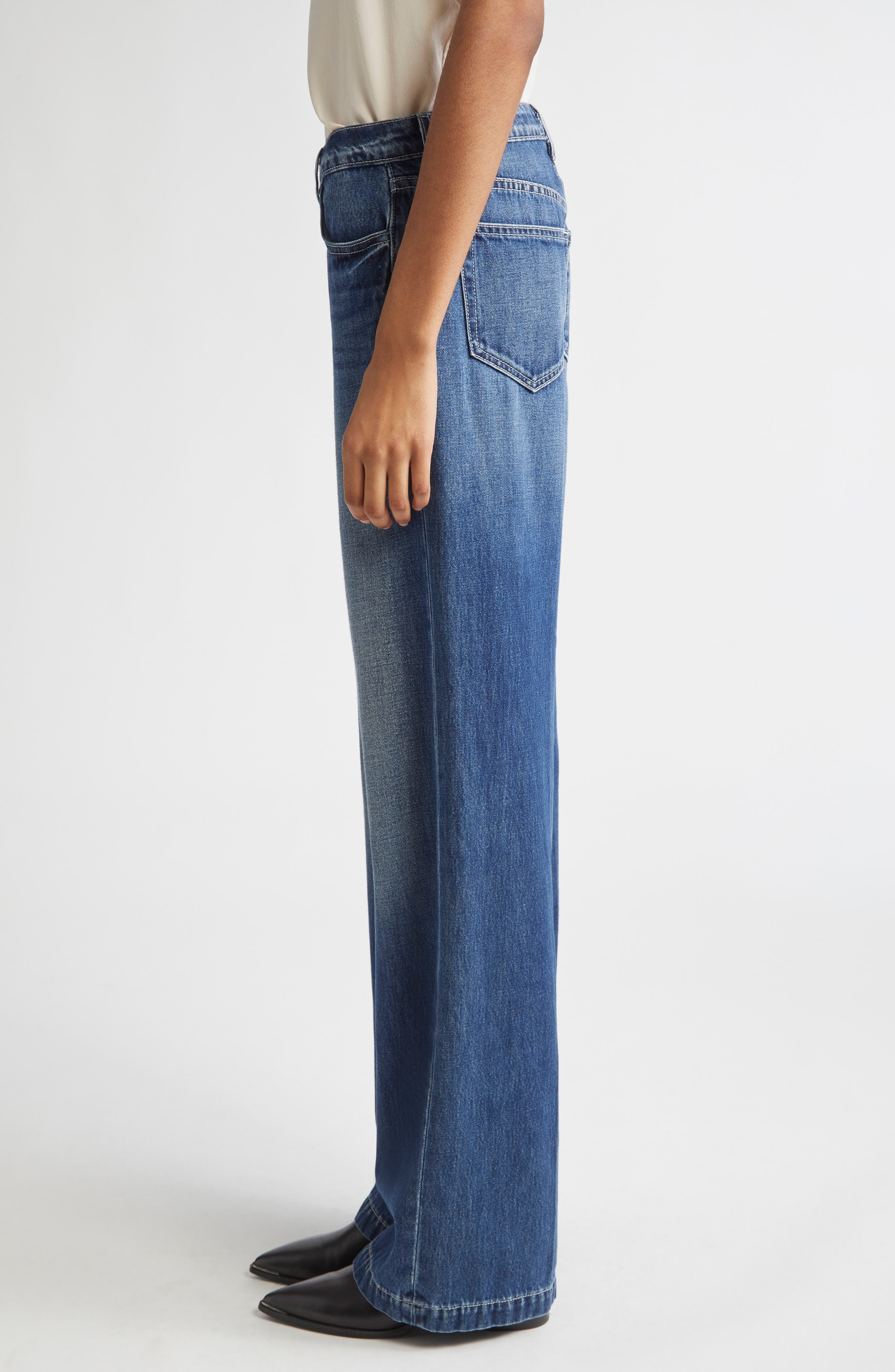 L'AGENCE Clayton High Waist Wide Leg Jeans in Orella at Nordstrom - 4