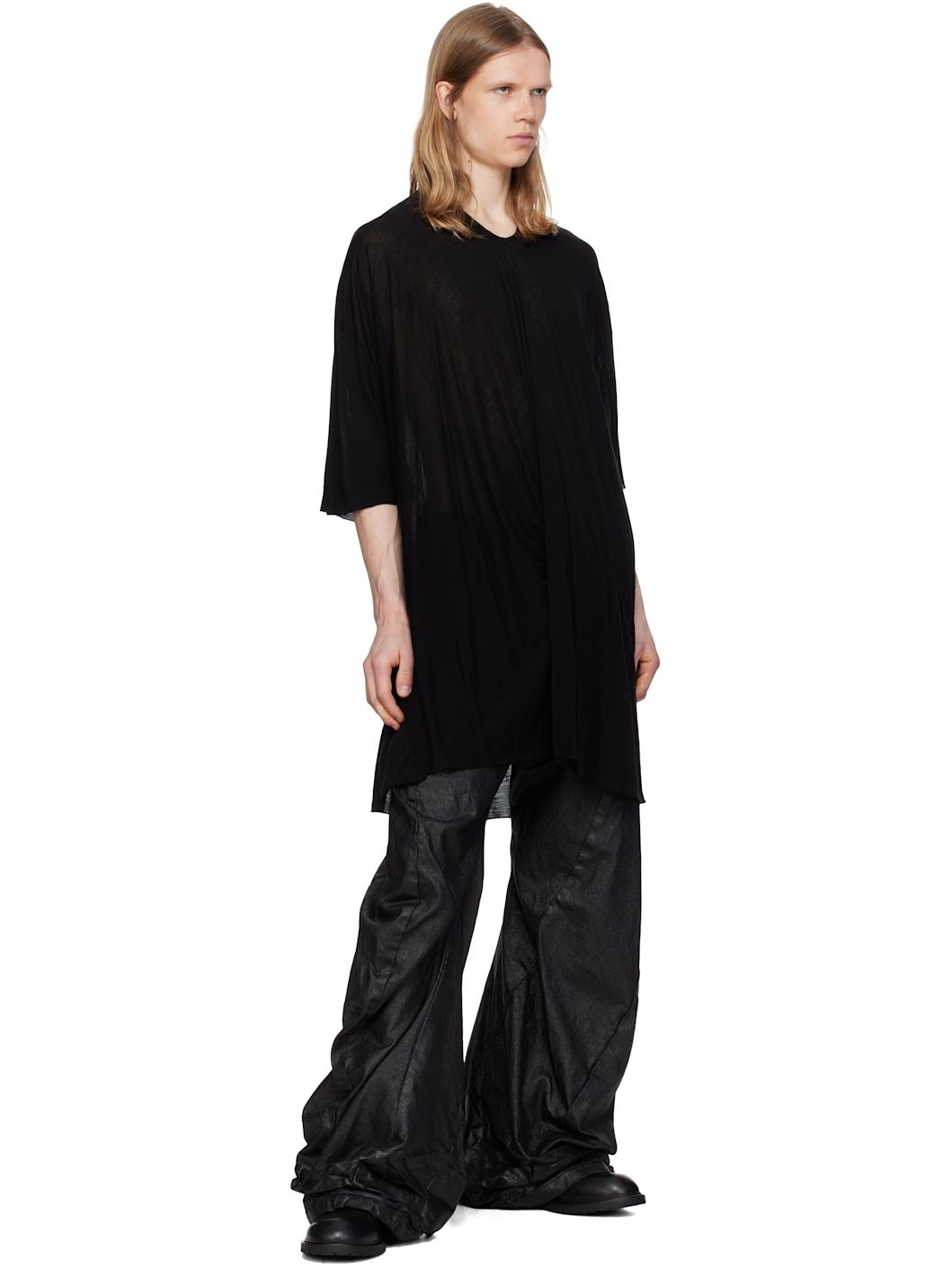 Black Anima Drape T-shirt - 4