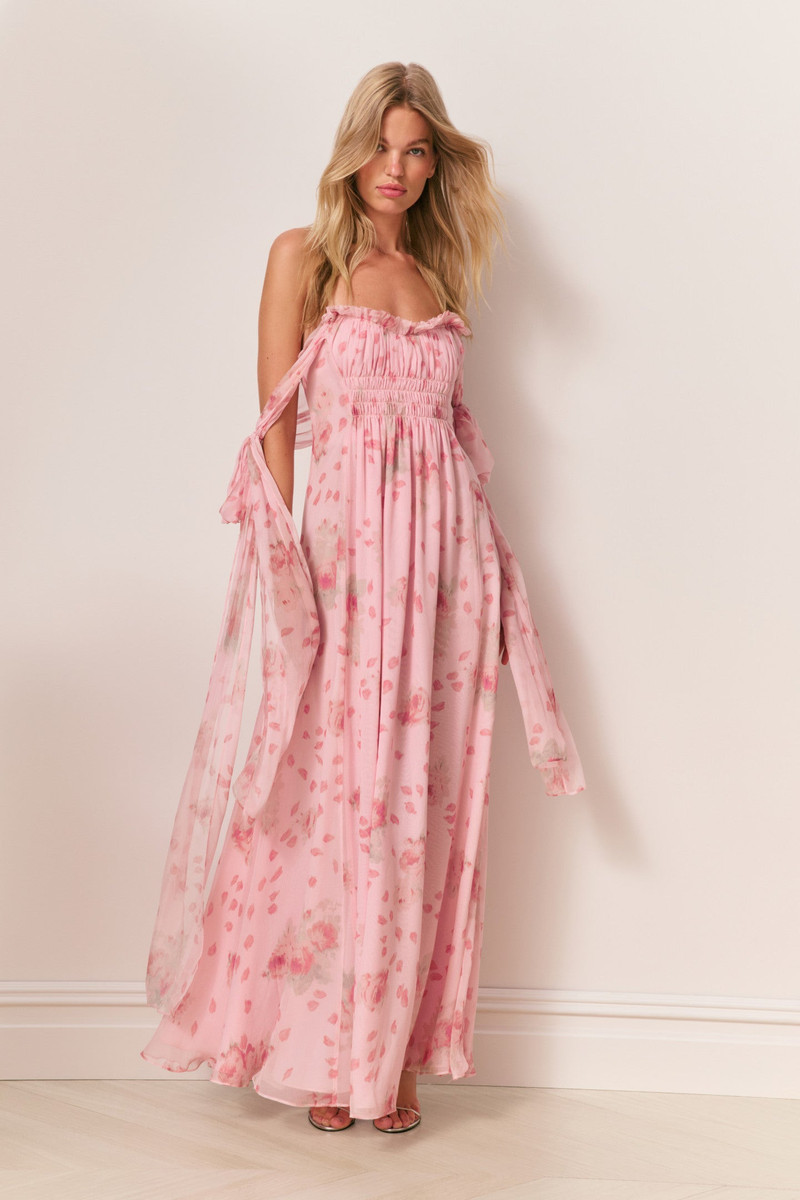 Marlana Floral Silk Chiffon Maxi Dress 1