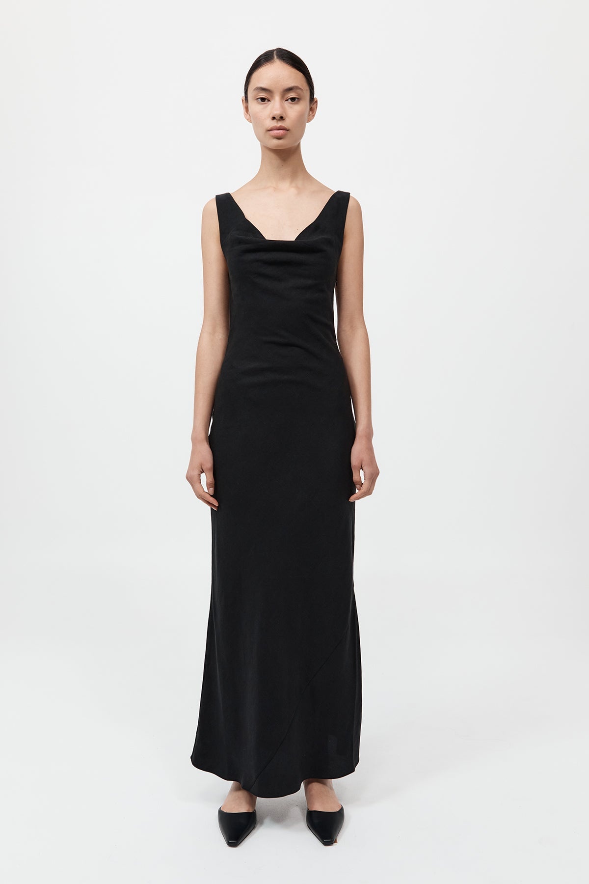 Double Drape Dress - Black - 2