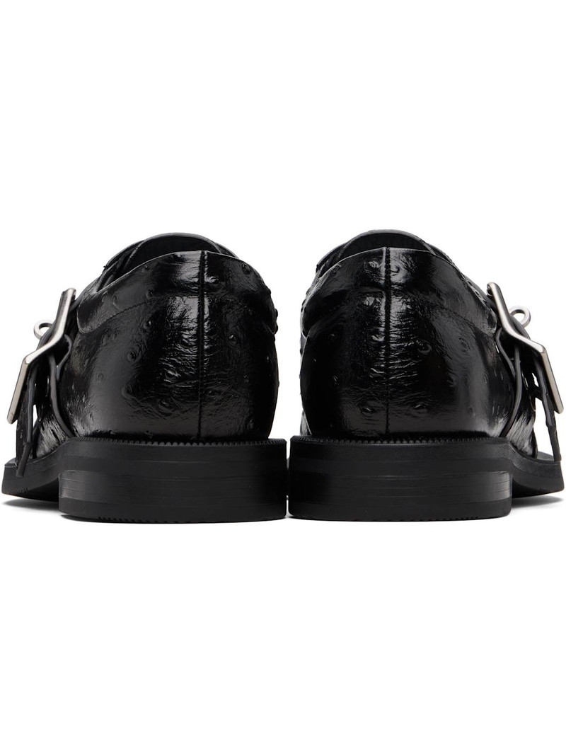 Black O-Ring Bulb Toe Loafers 2