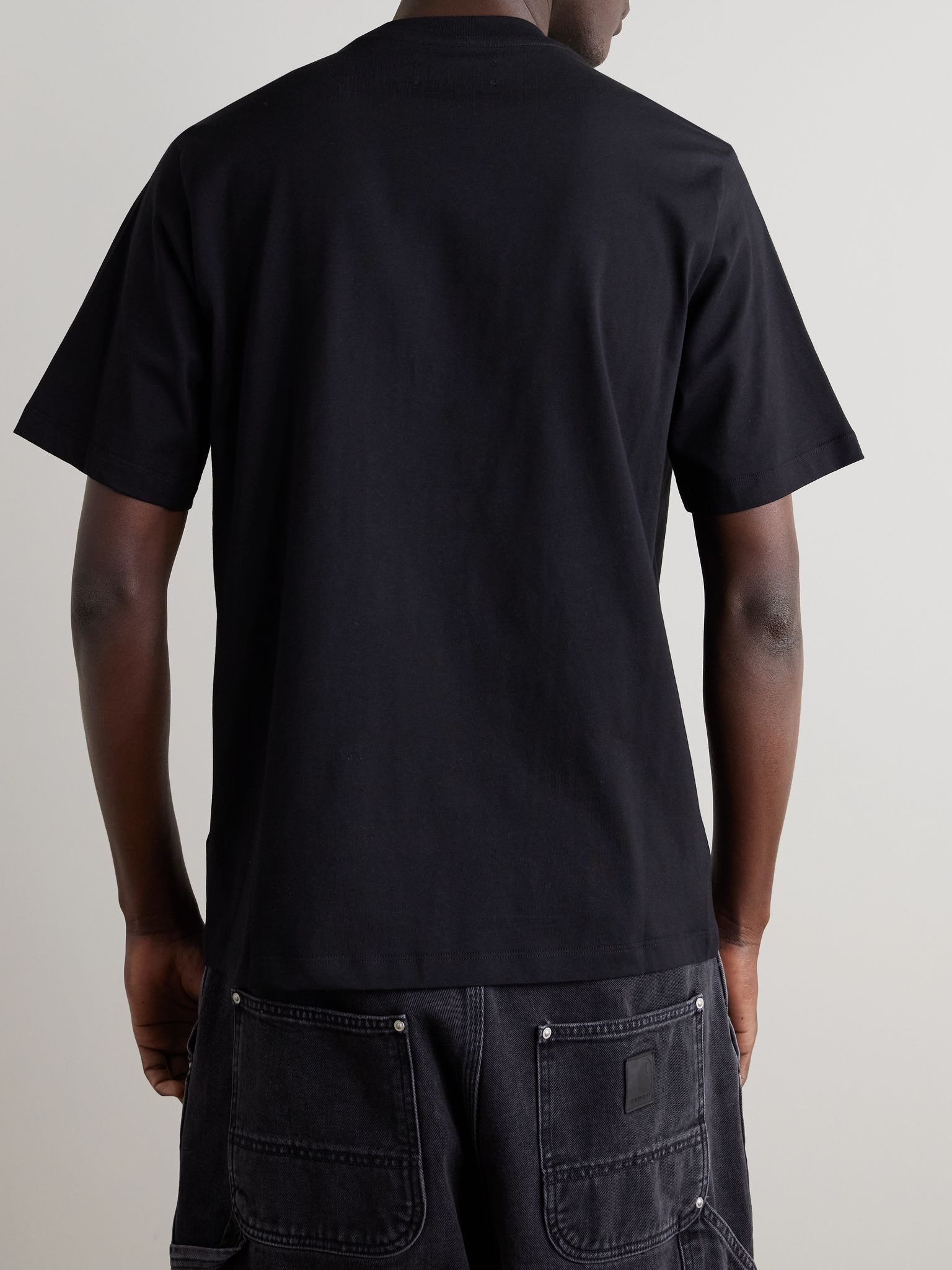 Stencil Logo-Print Cotton-Jersey T-Shirt Black - 3