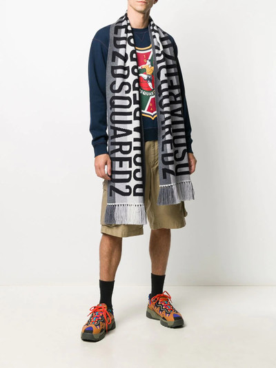 DSQUARED2 jacquard logo wool scarf outlook