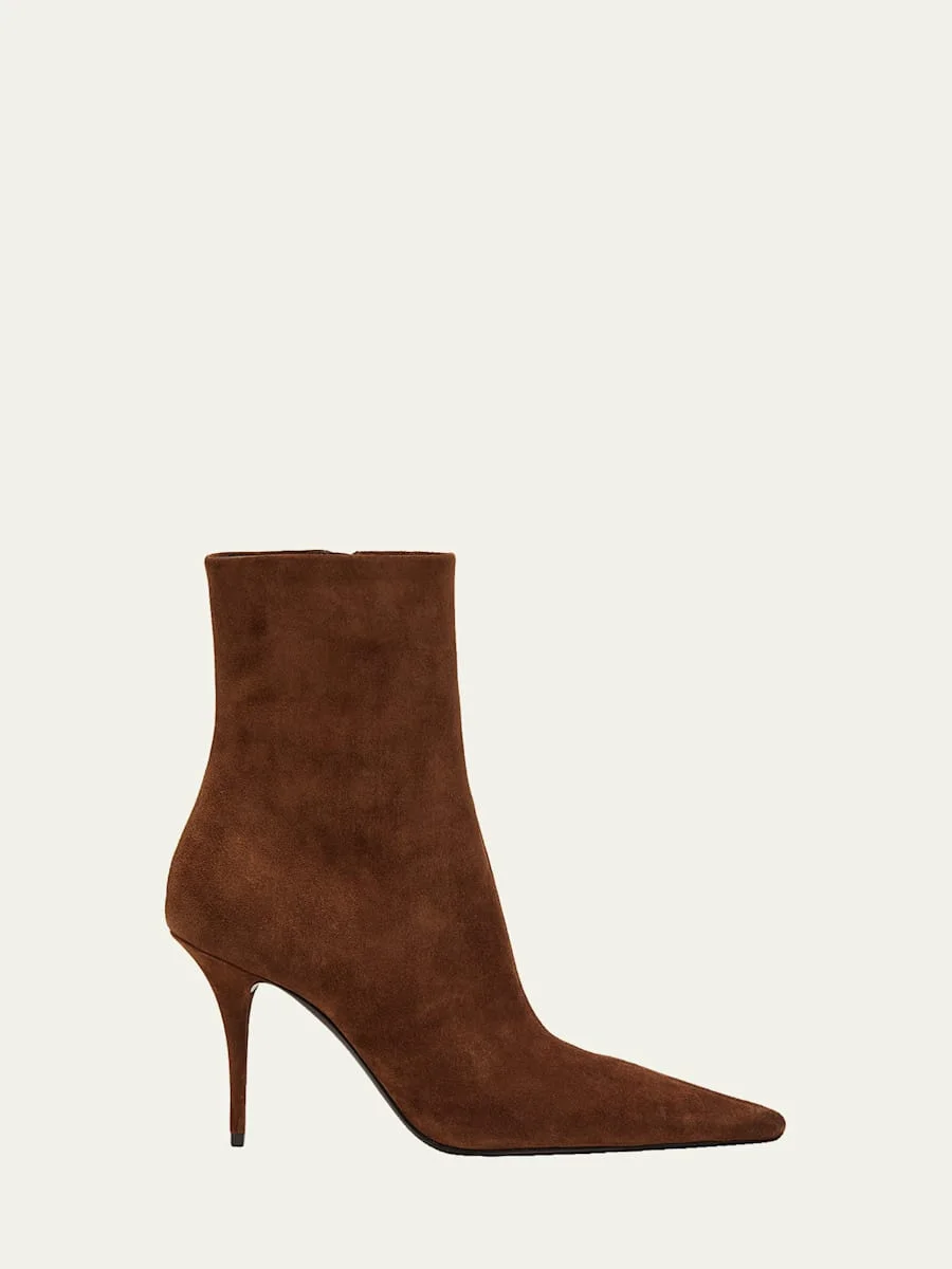 90mm Ashley Suede Ankle Booties - 1