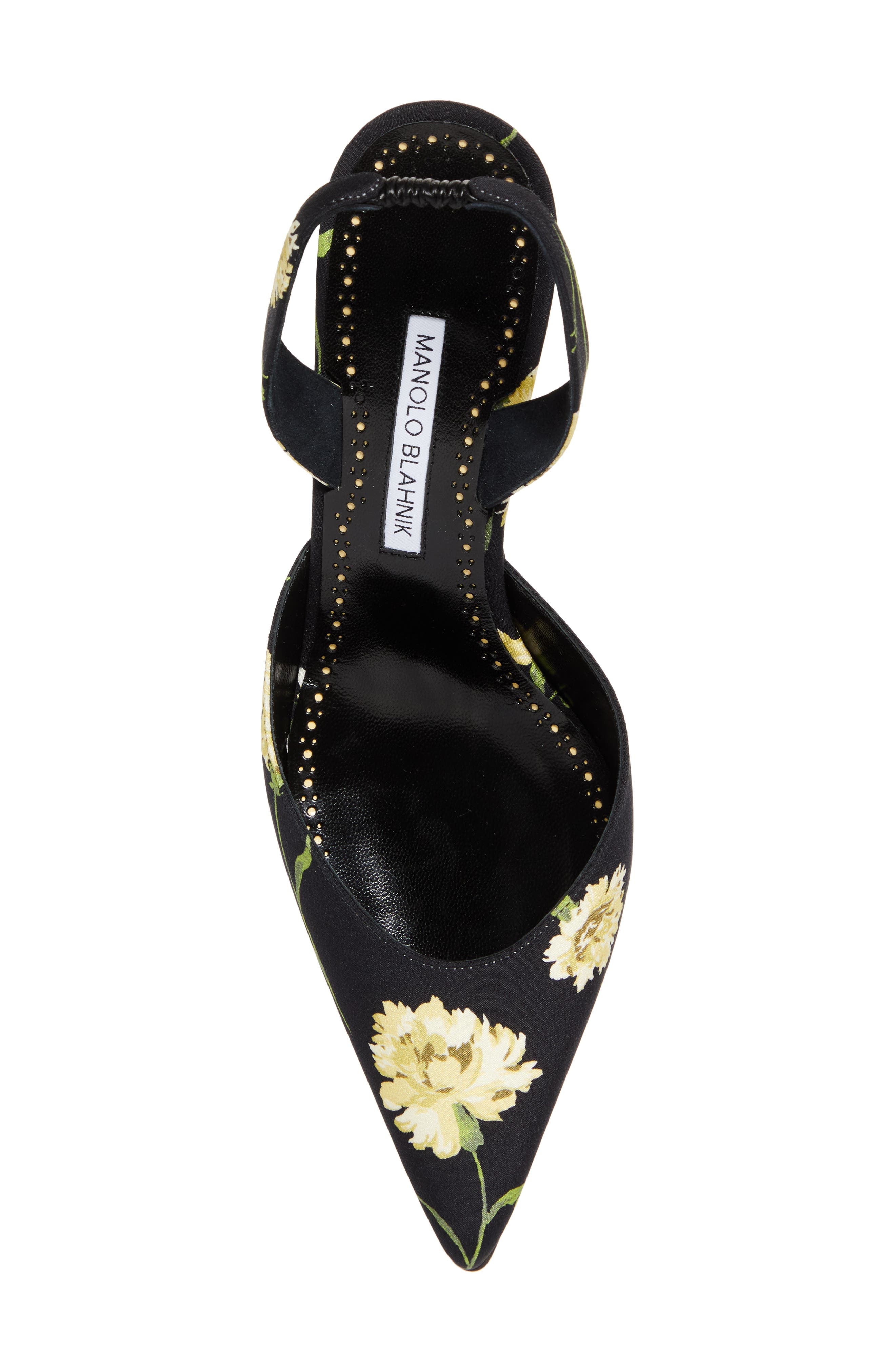 Manolo Blahnik Carolyne Floral Pointed Toe Slingback Pump in Black at Nordstrom - 5