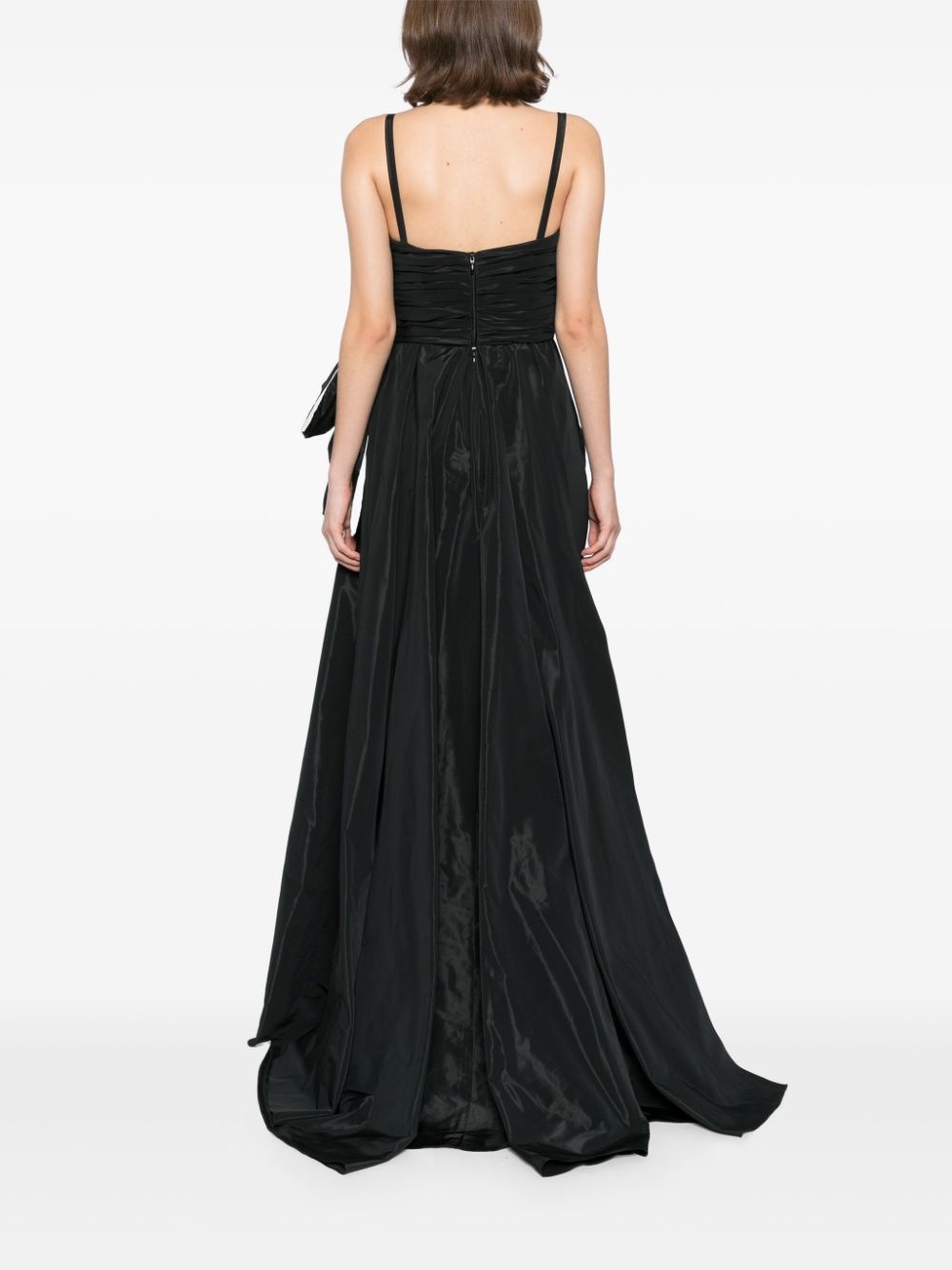 draped taffeta gown - 4