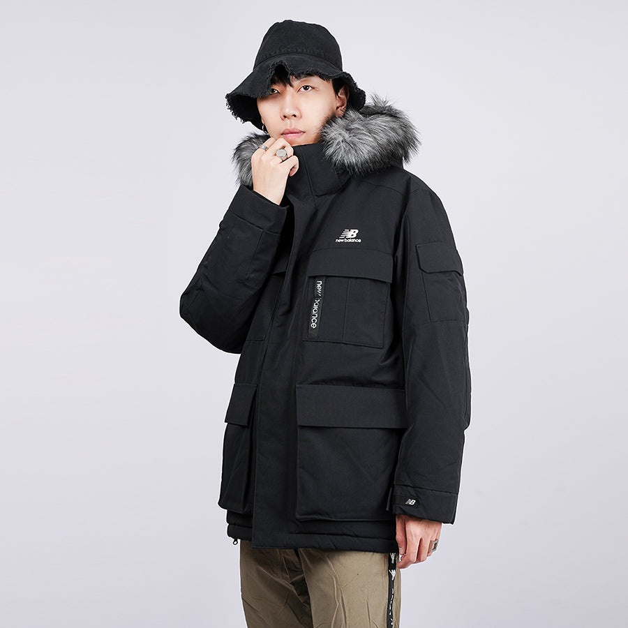 New Balance Warm Long Down Jacket 'Black' NPA46021-BK - 4