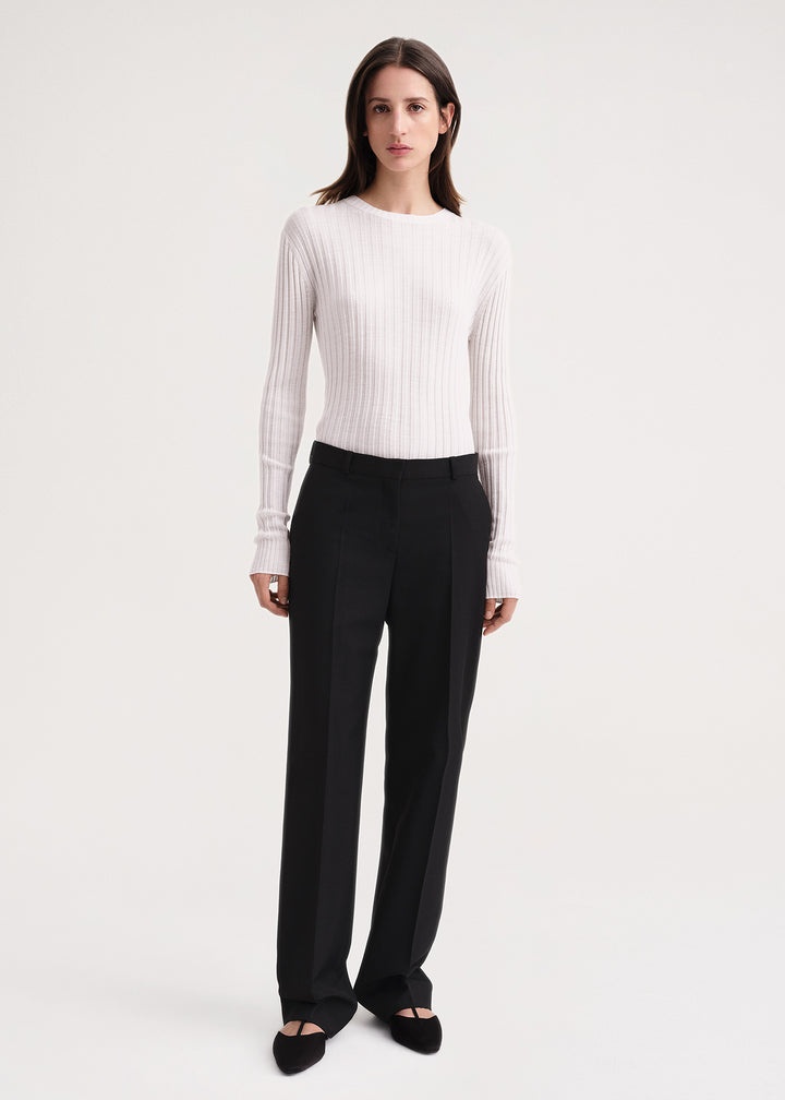 Mid-waist straight trousers black - 2