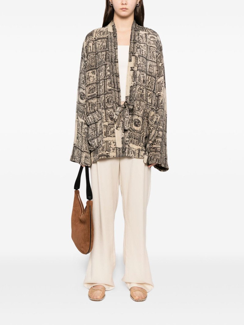 UMA WANG Tie-Waist Graphic Jacket outlook