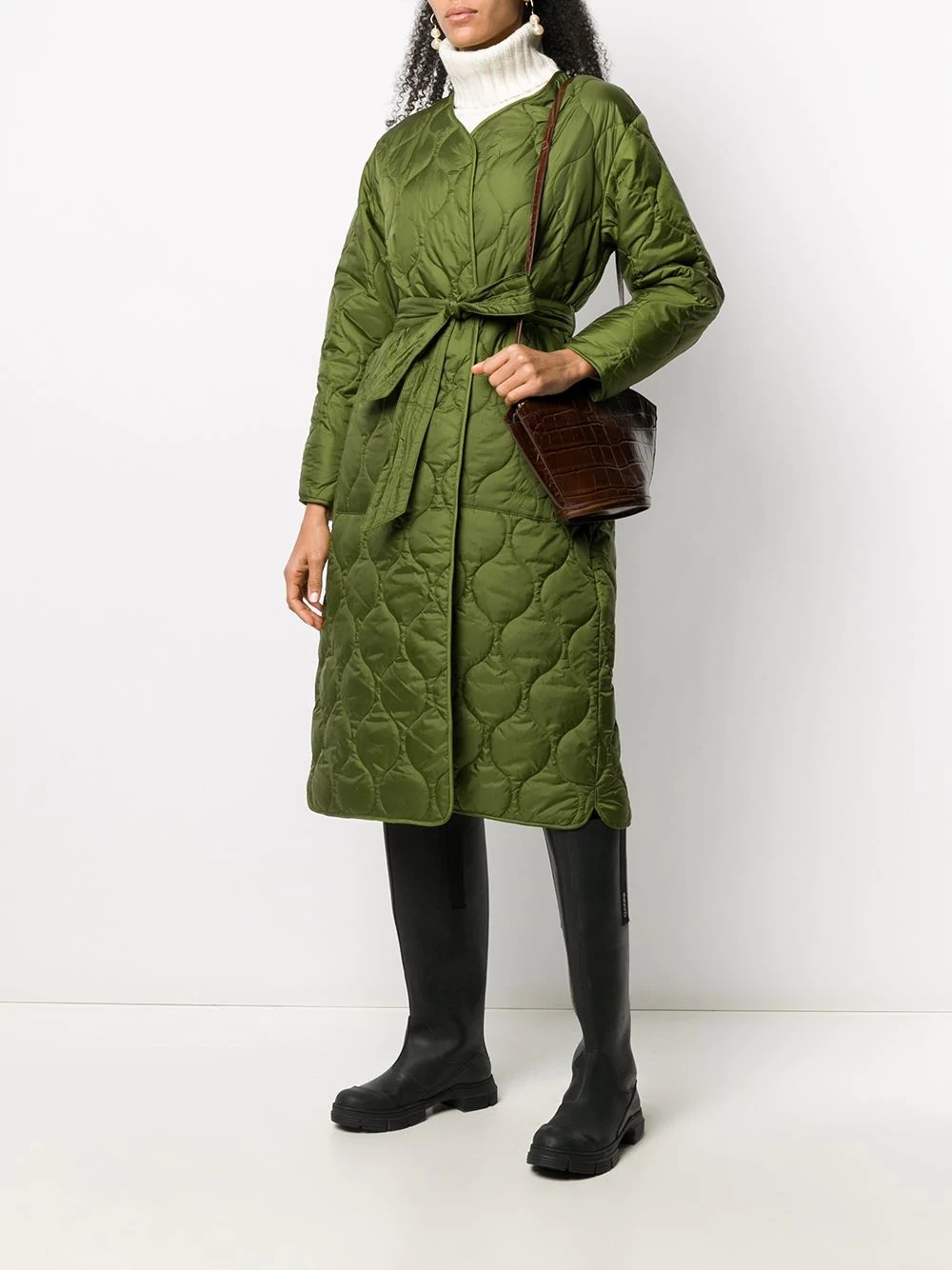 x Alexa Chung Martha collarless quilted coat - 2