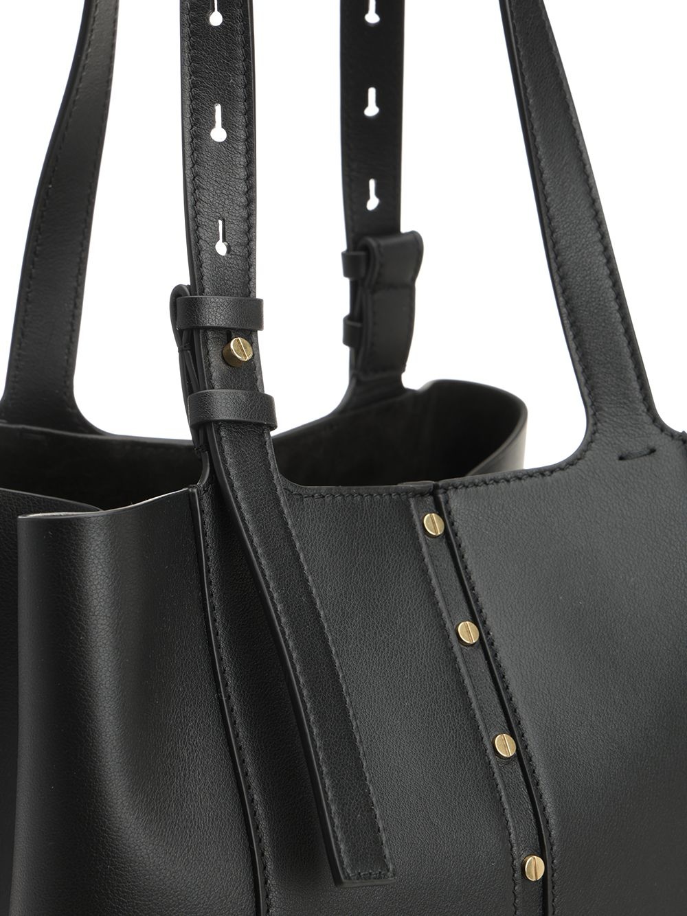 Shopping 24.7 N/S Smooth Calfskin Leather Body Handbags Grey - 5