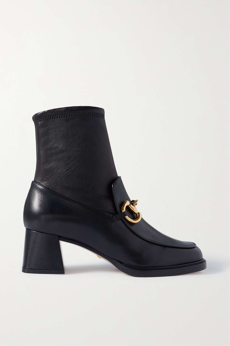 Horsebit-detailed leather ankle boots - 1