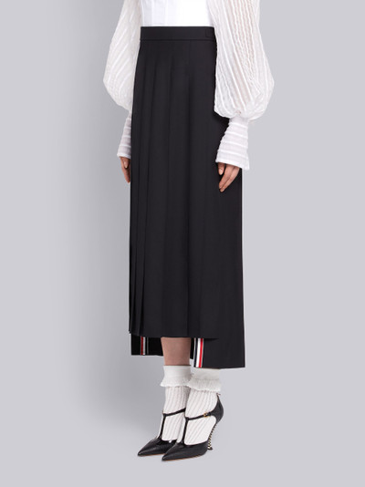 Thom Browne Black Super 120s Plain Weave Pleated Skirt outlook