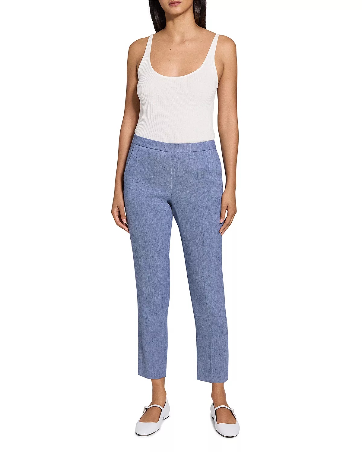 Classic Slim Leg Linen Pants - 2